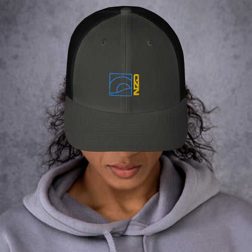 NZD Mountain Time Charcoal/Gold Trucker Cap