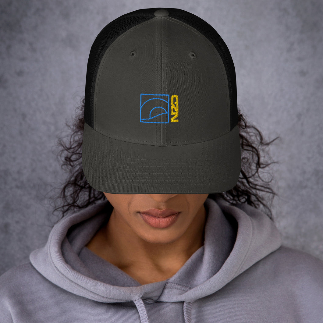 NZD Mountain Time Charcoal/Gold Trucker Cap