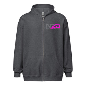 NZD Pink Grey Unisex heavy blend zip hoodie