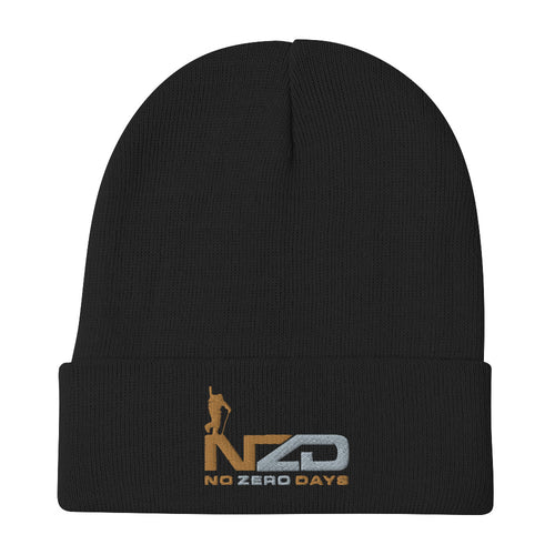 NZD Backcountry Black/Brown/Grey Embroidered Beanie